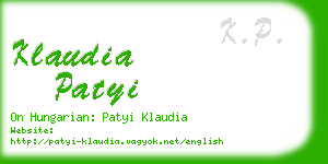 klaudia patyi business card